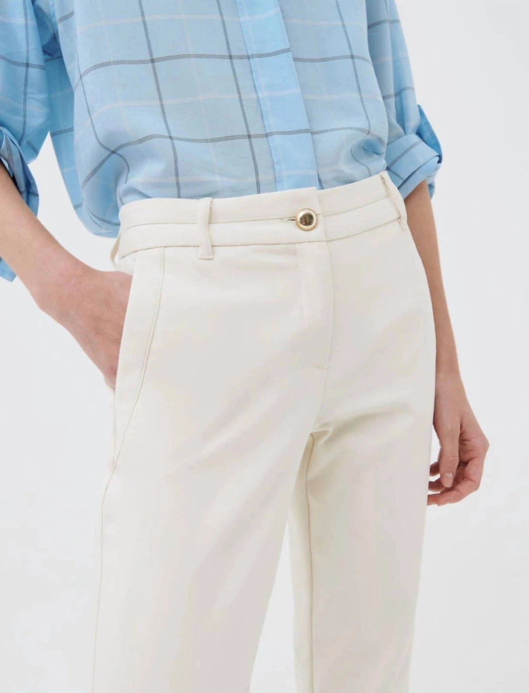 Marella Babele Chinos Slim Ankle Pant In Cream - women - Image 2