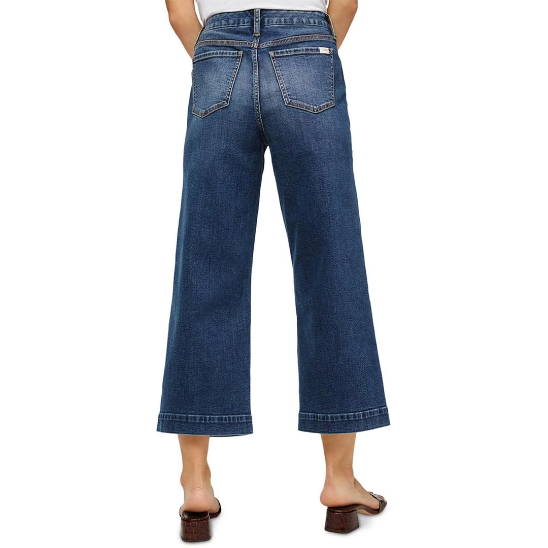 Jen7 by 7 for All Mankind Womens Denim Whisker Wash Wide Leg Jeans - Image 2
