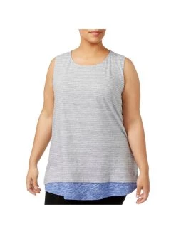 Calvin Klein Performance Plus Womens Striped Layered Tank Top