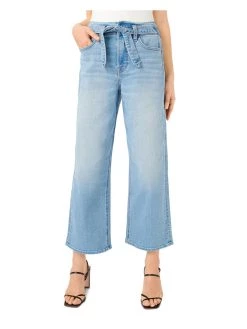 Jen7 by 7 for All Mankind Womens Belted Cropped Wide Leg Jeans