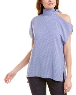 Pearl by Lela Rose Sheer Check Top - women
