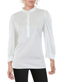 Marella Guaina Womens Band Collar Dressy Blouse