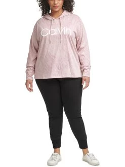 Calvin Klein Performance Plus Womens Animal Print Logo Hoodie