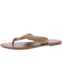 Arizona Jeans Co. Alix Womens Faux Leather Woven Thong Sandals