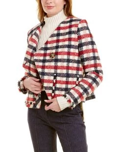 Pearl by Lela Rose Check Wool-Blend Jacket - women