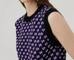 Marella Jacquard Top in Purple - women