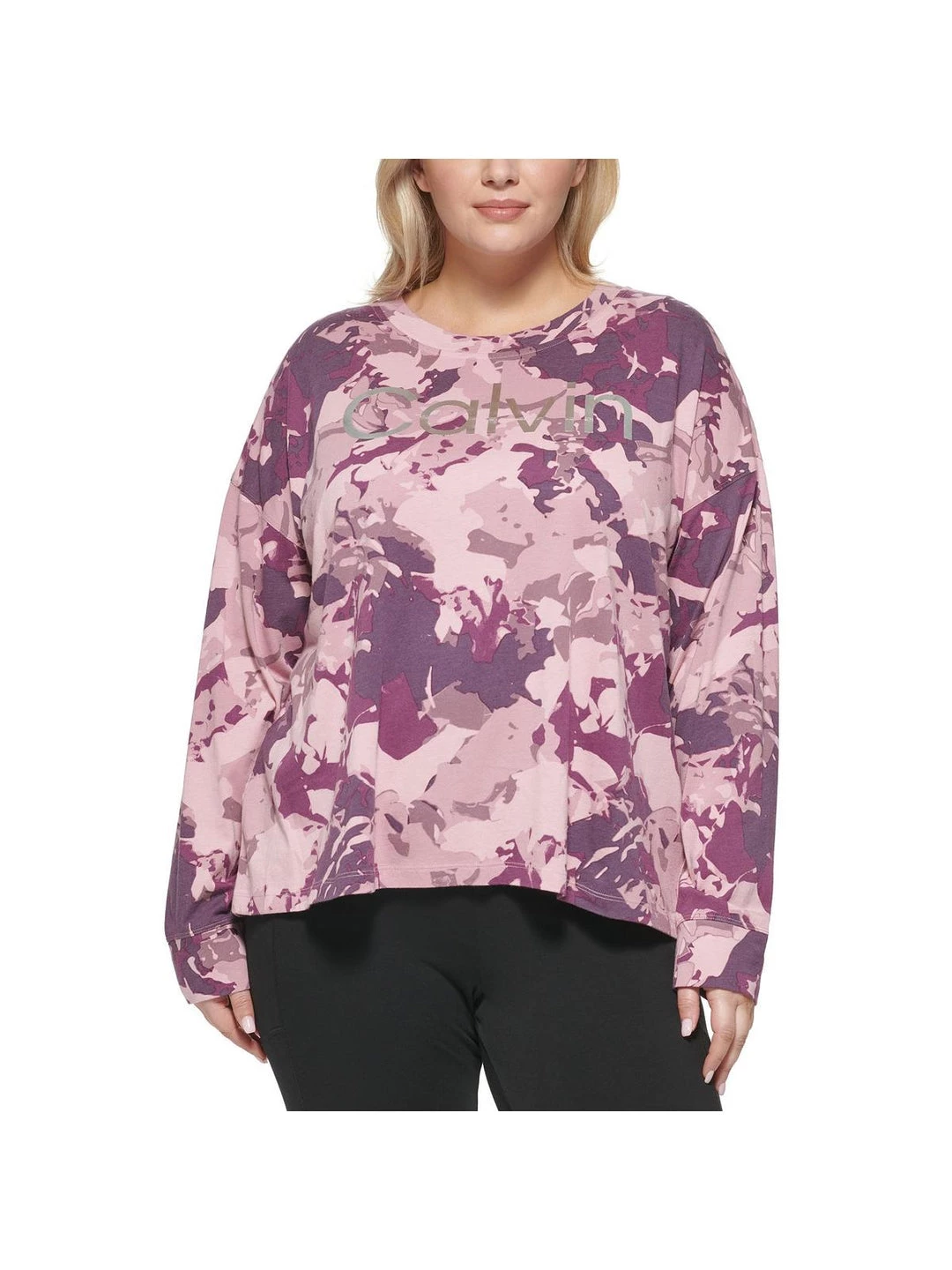 Calvin Klein Performance Plus Womens Logo Wideneck T-Shirt