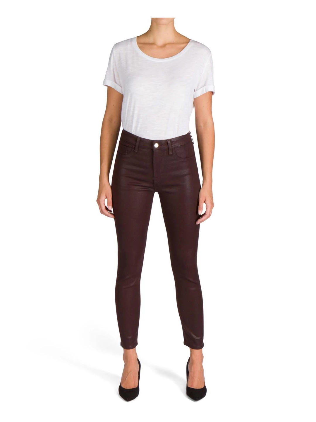 Jen7 by 7 for All Mankind Womens Coated Ankle Skinny Pants - Image 3