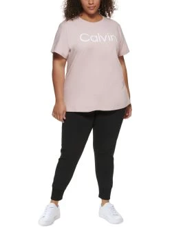 Calvin Klein Performance Plus Womens Logo Cotton Pullover Top