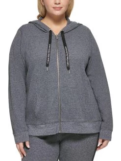 Calvin Klein Performance Plus Womens Waffle Thermal Hoodie