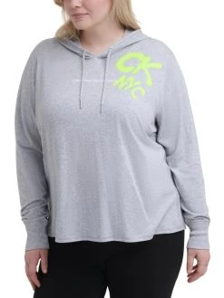 Calvin Klein Performance Plus Womens Graffiti Logo Fitness Hoodie