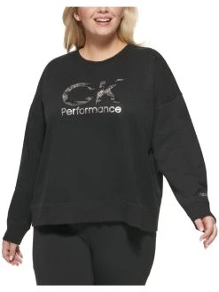 Calvin Klein Performance Plus Womens Logo Embellished Sweatshirt