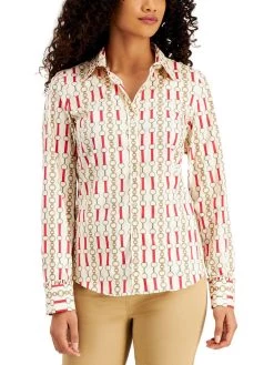 Marella Ristora Womens Printed Collared Blouse