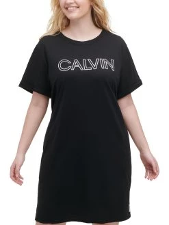 Calvin Klein Performance Plus Womens Comfy Midi T-Shirt Dress
