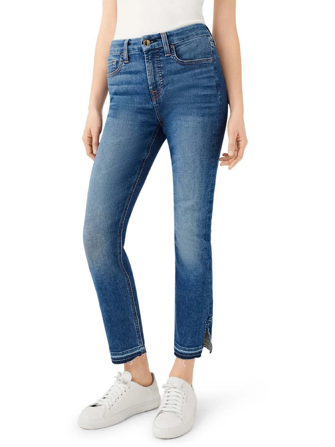 Jen7 by 7 for All Mankind Womens Ankle Released Hem Straight Leg Jeans
