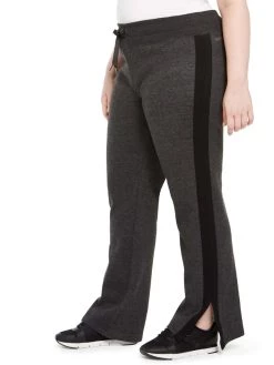 Calvin Klein Performance Plus Womens Heathered Split Hem Sweatpants