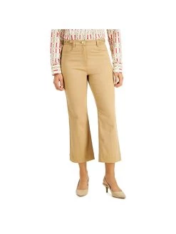 Marella Womens Straight Leg Embellished Ankle Pants