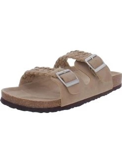 Arizona Jeans Co. Ferguson Womens Fax Suede Slip-On Footbed Sandals