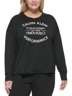 Calvin Klein Performance Plus Womens Cotton Active Pullover Top