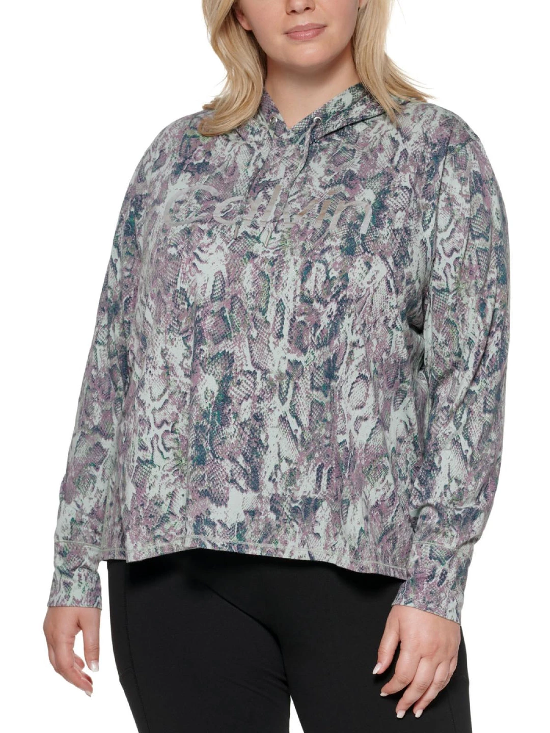 Calvin Klein Performance Plus Womens Print Fitness Hoodie - Image 3