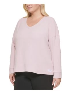 Calvin Klein Performance Plus Womens Ribbed Knit Tunic Top