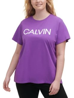 Calvin Klein Performance Plus Womens Logo Cotton Pullover Top