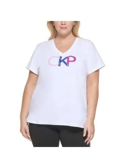 Calvin Klein Performance Plus Womens Crewneck Knit T-Shirt