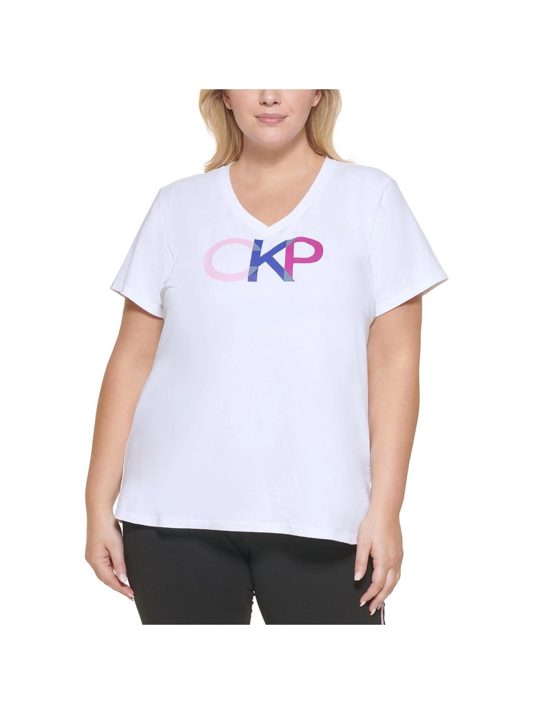 Calvin Klein Performance Plus Womens Crewneck Knit T-Shirt