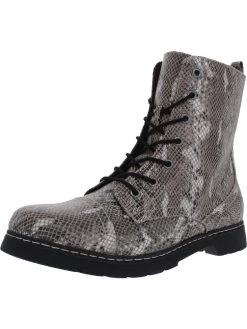 Arizona Jeans Co. Queen Womens Snake Print Round Toe Combat & Lace-up Boots