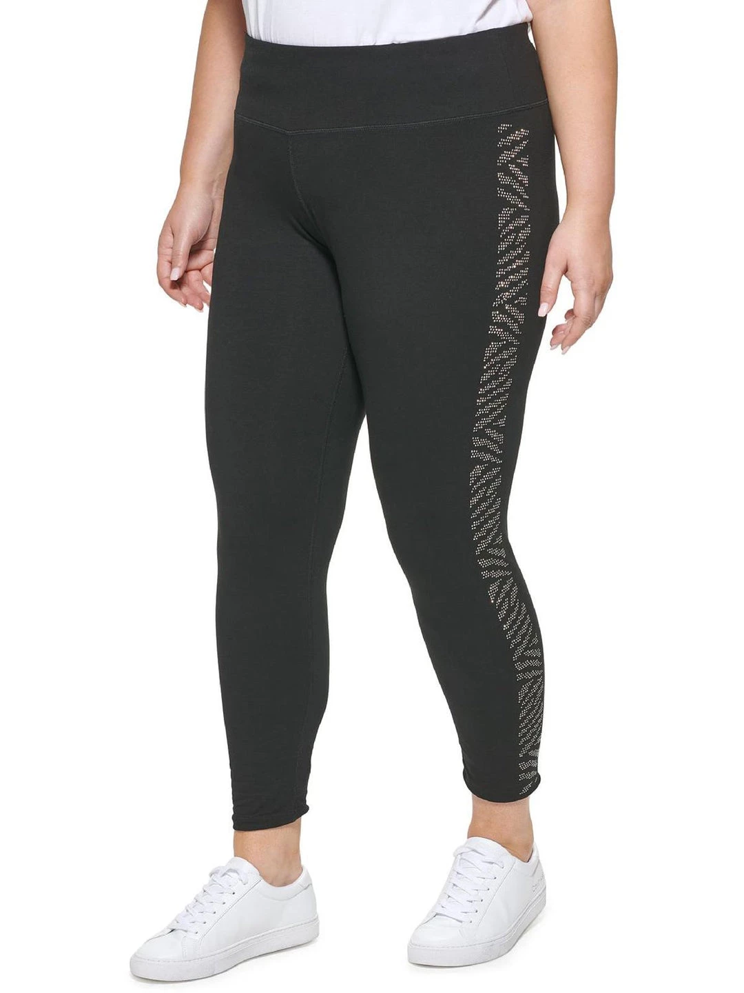 Calvin Klein Performance Plus Womens Rhinestone Embellished Leggings - Image 3