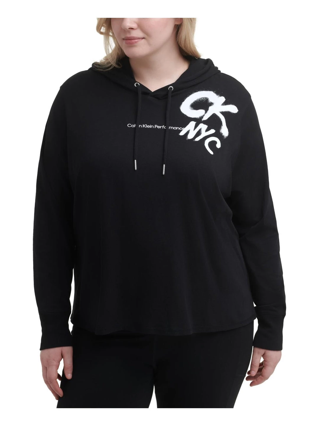 Calvin Klein Performance Plus Womens Graffiti Logo Fitness Hoodie - Image 4
