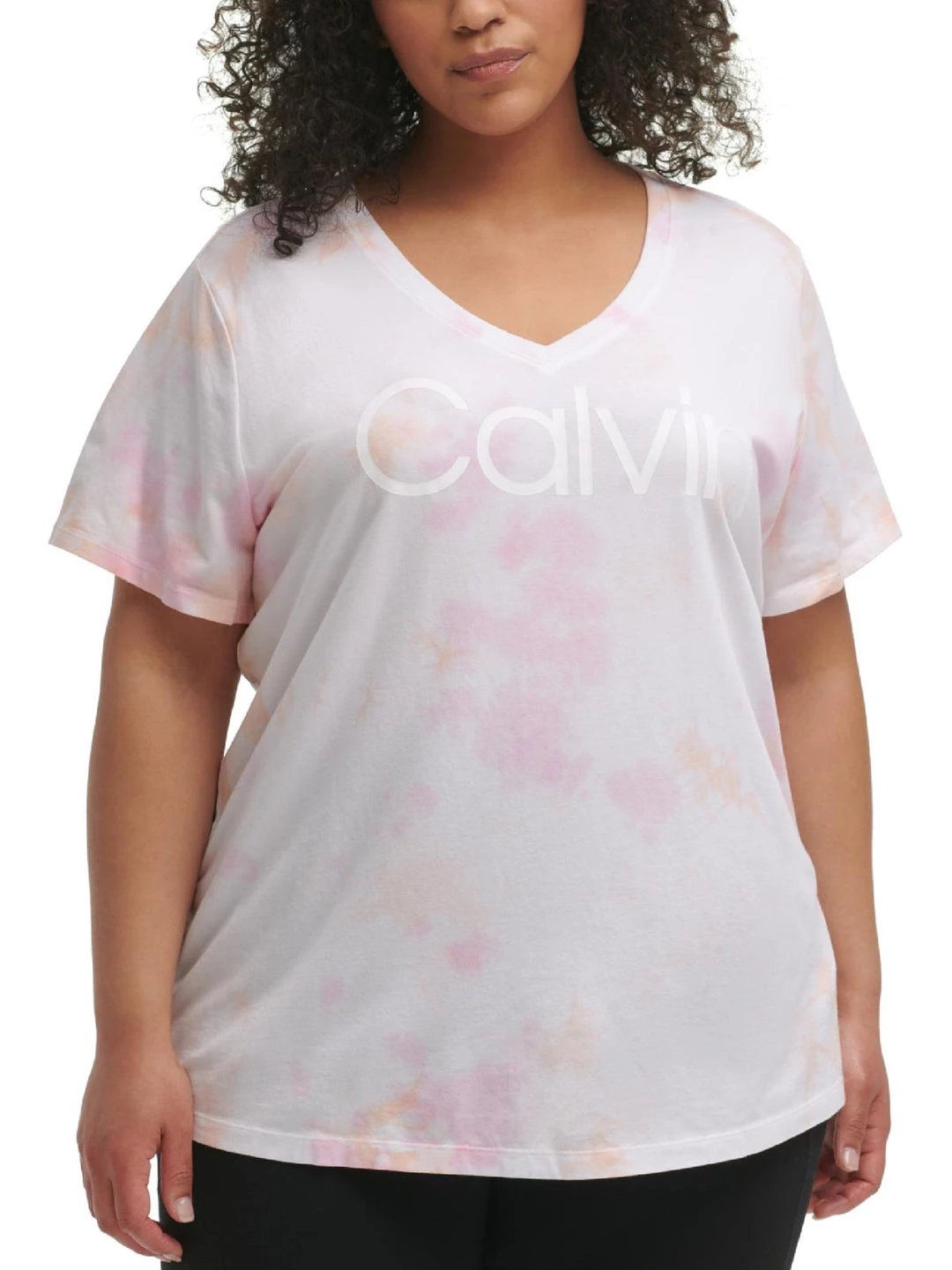 Calvin Klein Performance Plus Womens Logo V Neck Pullover Top - Image 3